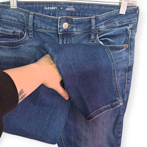 Old Navy Women's Mid-Rise Rockstar Super-Skinny Jeans Gazania Wash size 10 - Picture 6 of 10